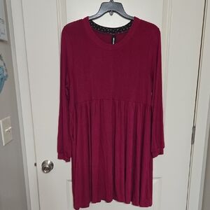 Agnes & Dora Burgundy Midi Dress
